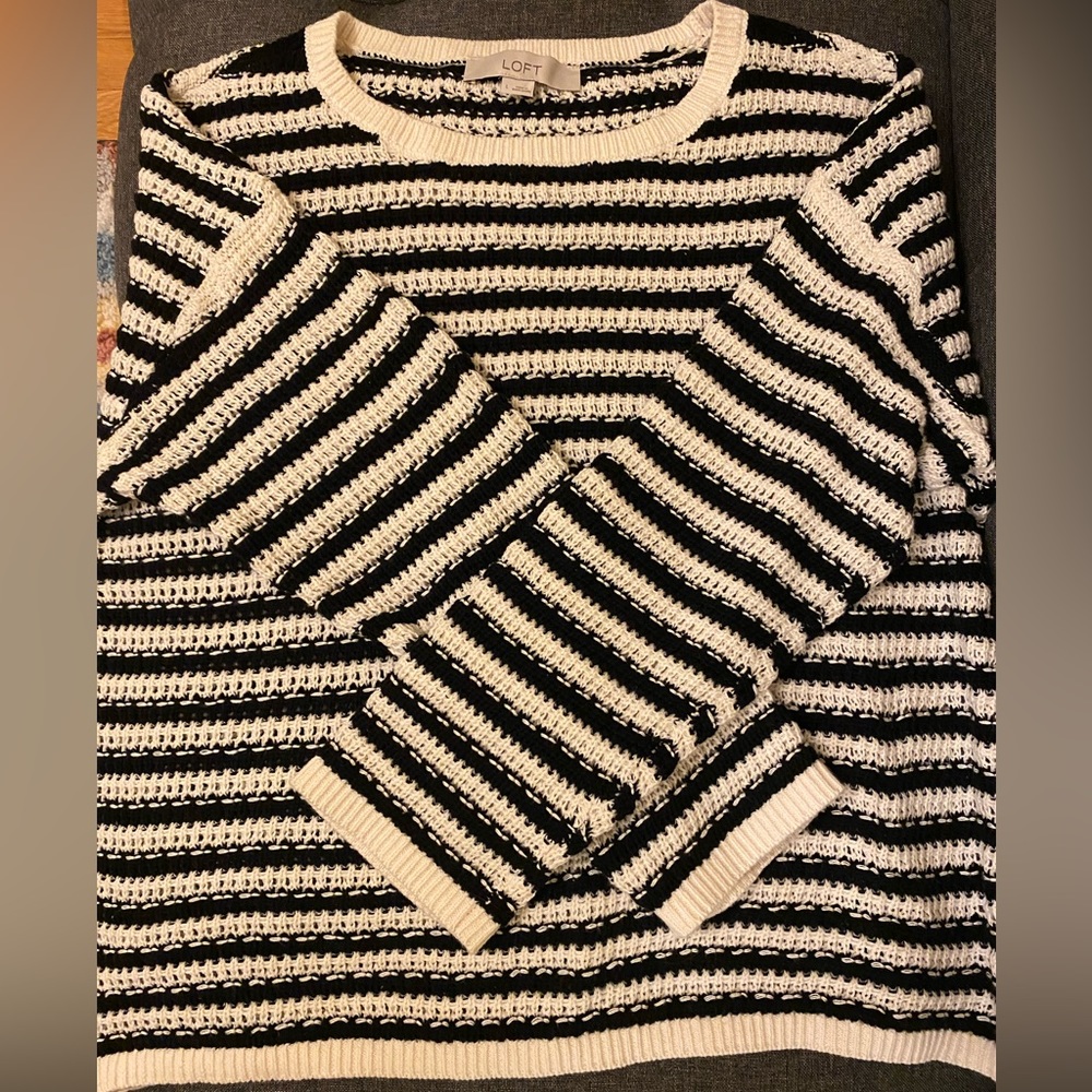 LOFT black and white stripped sweater.  Never worn.